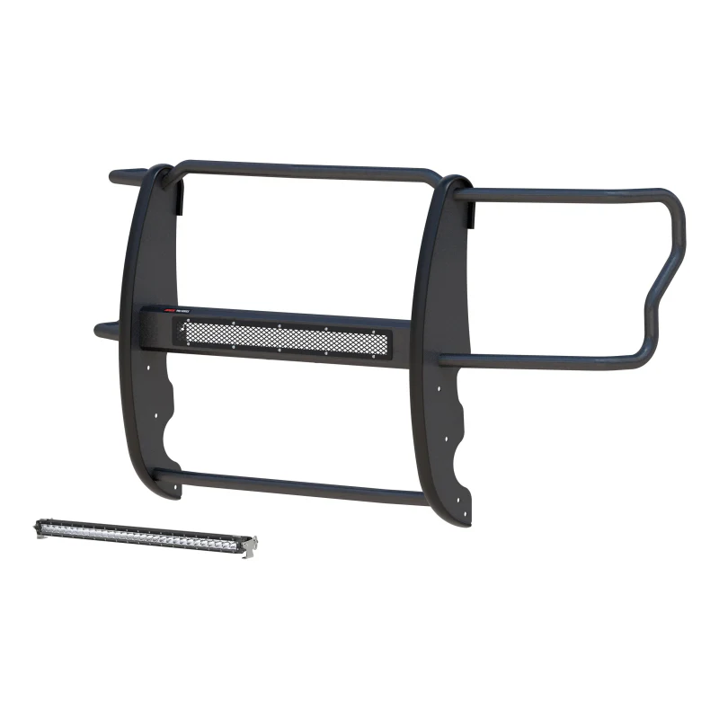 ARIES Pro Series Black Steel Grille Guard with Light Bar, Select Ford Super Duty Model 2170014