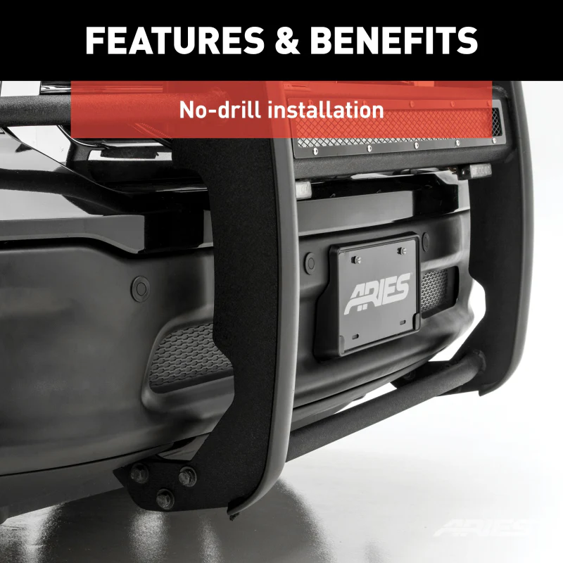 ARIES Pro Series Black Steel Grille Guard with Light Bar, Select Ford Super Duty Model 2170014 - Image 8