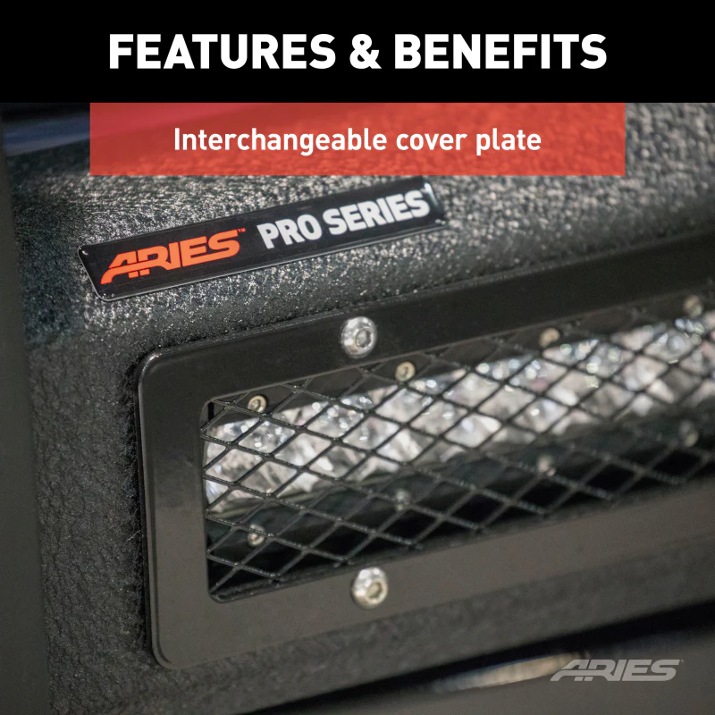 ARIES Pro Series Black Steel Grille Guard with Light Bar, Select Chevy Silverado 1500 Model 2170035 - Image 8