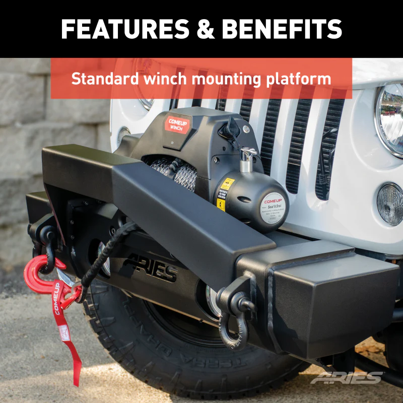 ARIES TrailCrusher Jeep Wrangler JK Steel Front Bumper with Brush Guard, 12.5K Model 2186000 - Image 5