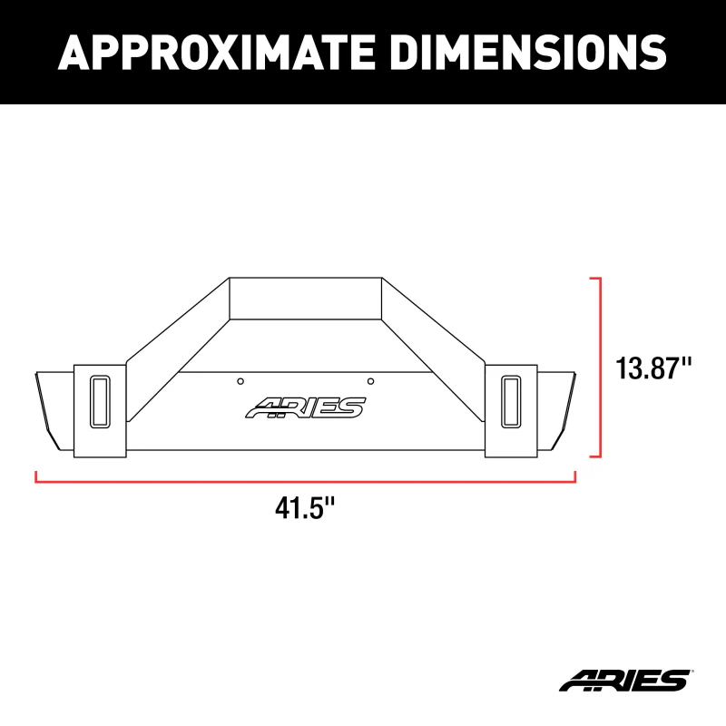ARIES TrailCrusher Jeep Wrangler TJ Steel Front Bumper with Brush Guard, 9.5K Model 2186001 - Image 2
