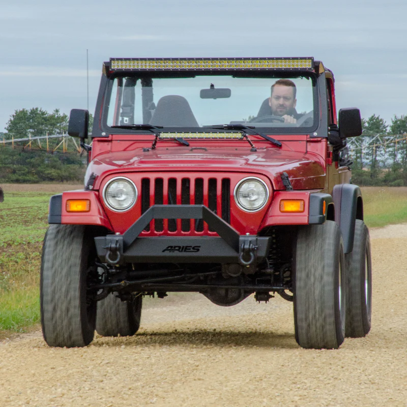 ARIES TrailCrusher Jeep Wrangler TJ Steel Front Bumper with Brush Guard, 9.5K Model 2186001 - Image 8