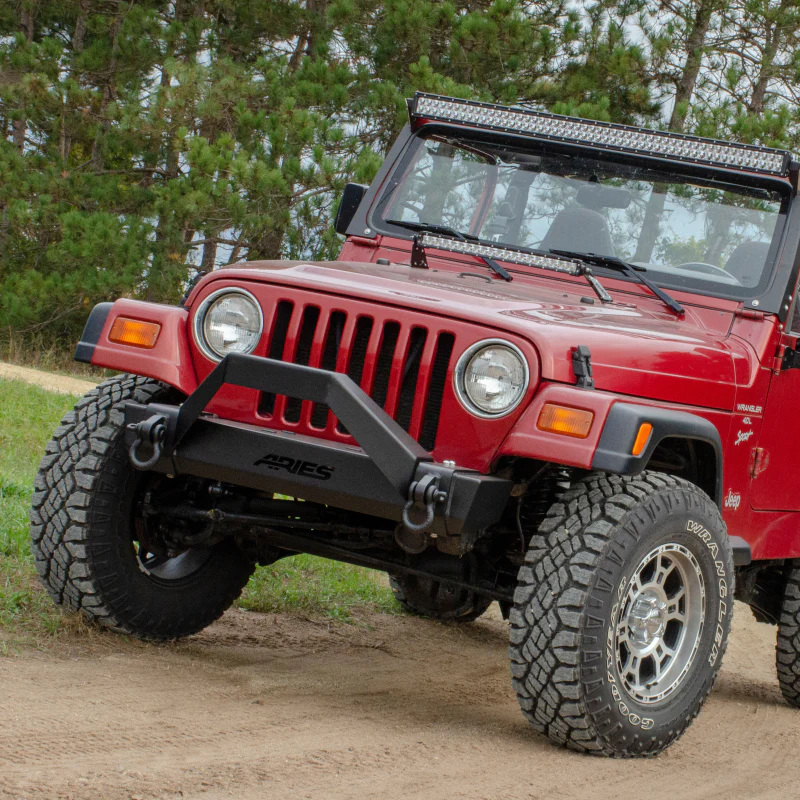ARIES TrailCrusher Jeep Wrangler TJ Steel Front Bumper with Brush Guard, 9.5K Model 2186001 - Image 9