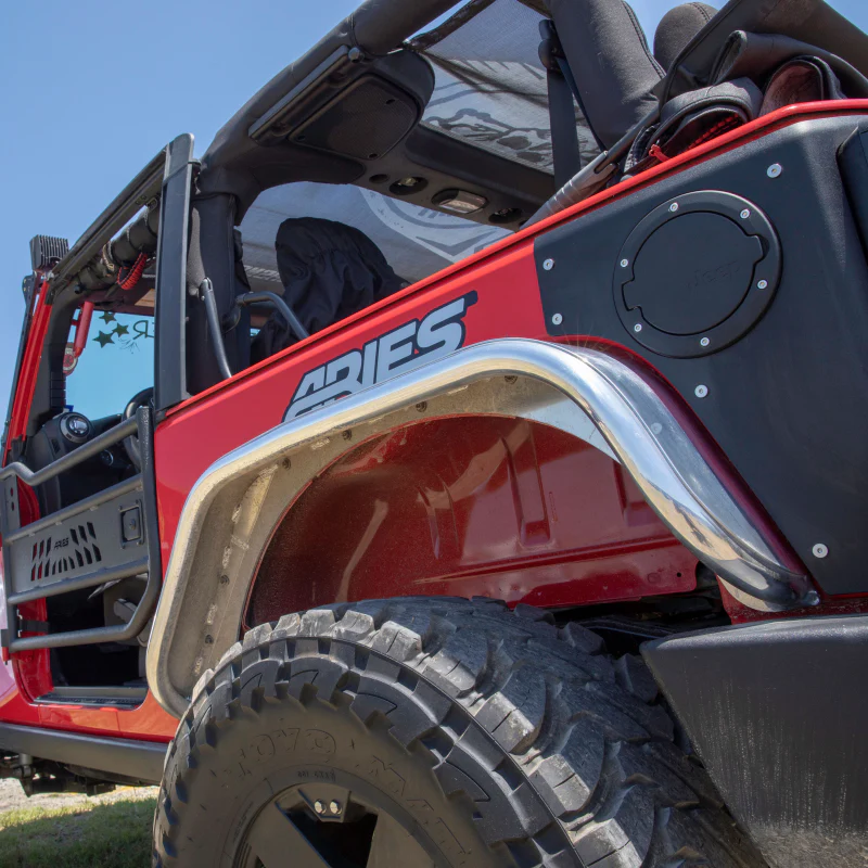 ARIES Jeep Wrangler JK Raw Aluminum Rear Fender Flares Model 2500202 - Image 9