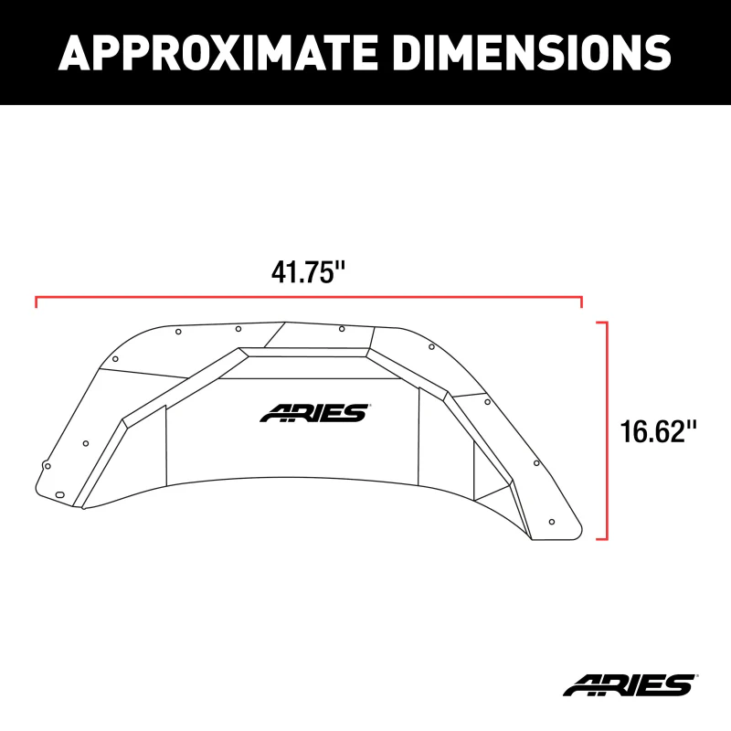 ARIES Jeep Wrangler JL Aluminum Rear Inner Fender Liners Model 2500550 - Image 2