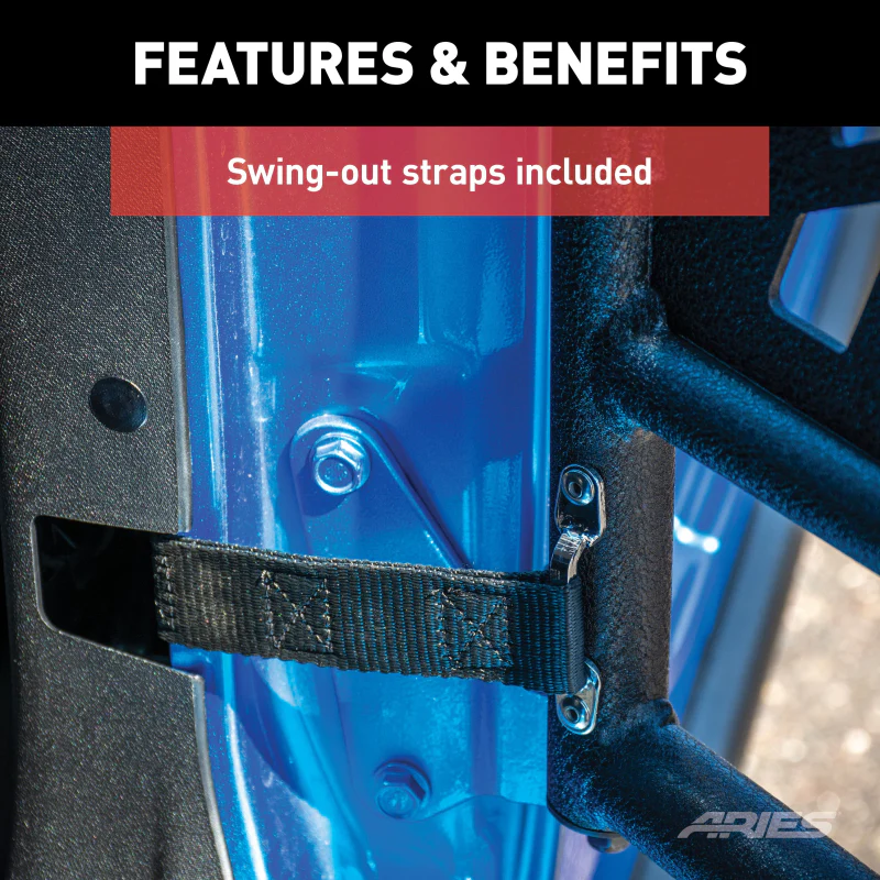 ARIES Jeep Wrangler JK Aluminum Rear Tube Doors Model 25009 - Image 8