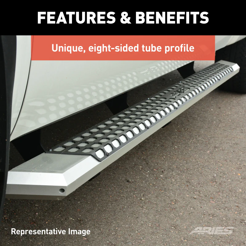 ARIES AdvantEDGE 5-1/2" x 91" Chrome Aluminum Running Boards Model 2555024 - Image 4