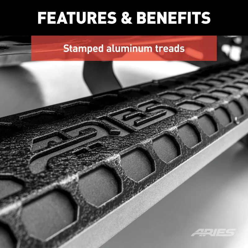 ARIES AdvantEDGE 5-1/2" x 85" Black Aluminum Running Boards Model 2556023 - Image 5