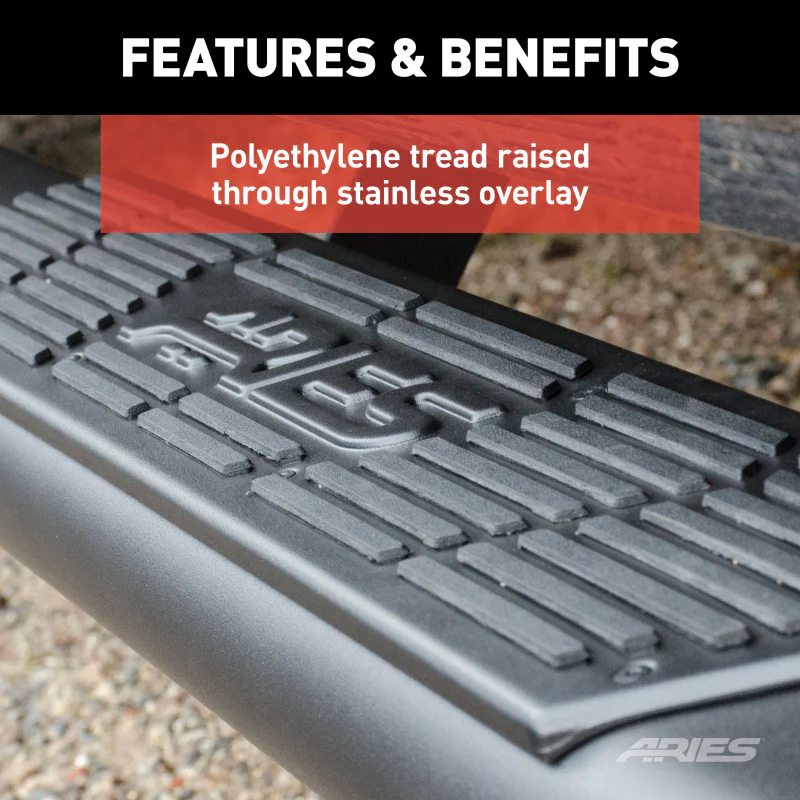 ARIES AscentStep 5-1/2" x 75" Black Steel Running Boards Model 2558002 - Image 9