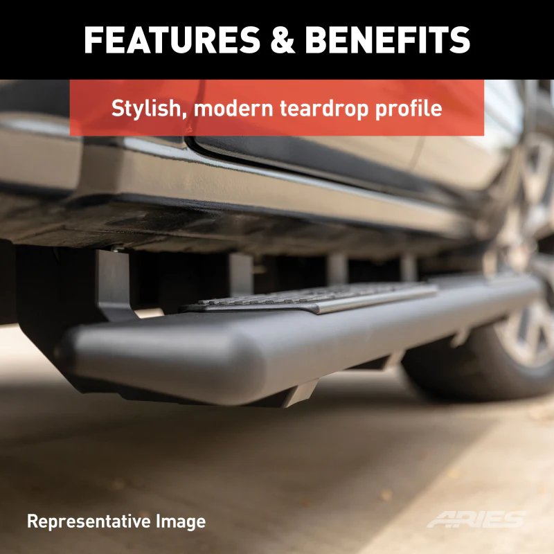 ARIES AscentStep 5-1/2" x 85" Black Steel Running Boards Model 2558009 - Image 9