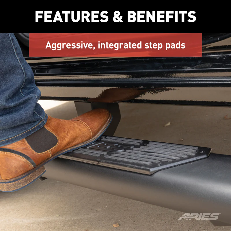 ARIES AscentStep 5-1/2" x 75" Black Steel Running Boards Model 2558012 - Image 8