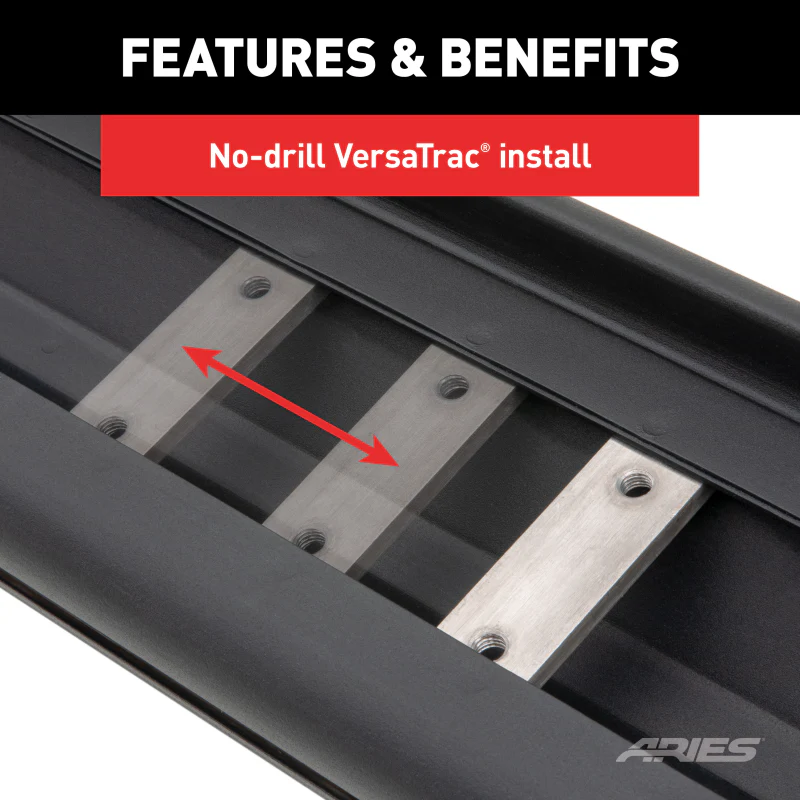 ARIES AscentStep 5-1/2" x 75" Black Steel Running Boards Model 2558051 - Image 5