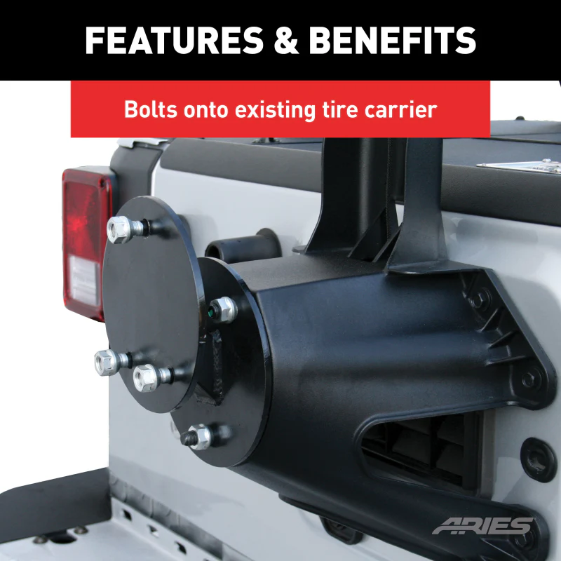 ARIES Jeep Wrangler JK Spare Tire Relocation Carrier Model 25630AB - Image 4