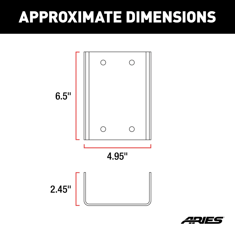 ARIES Jeep Wrangler JK Third Brake Light Extension Bracket Model 256TBL - Image 2