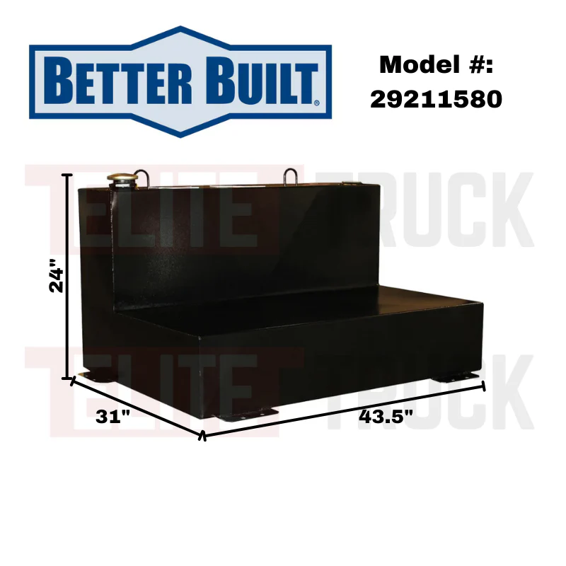 Better Built 75 Gallon Gloss Black Steel L-Shaped Transfer Tank Model 29211580 - Image 2