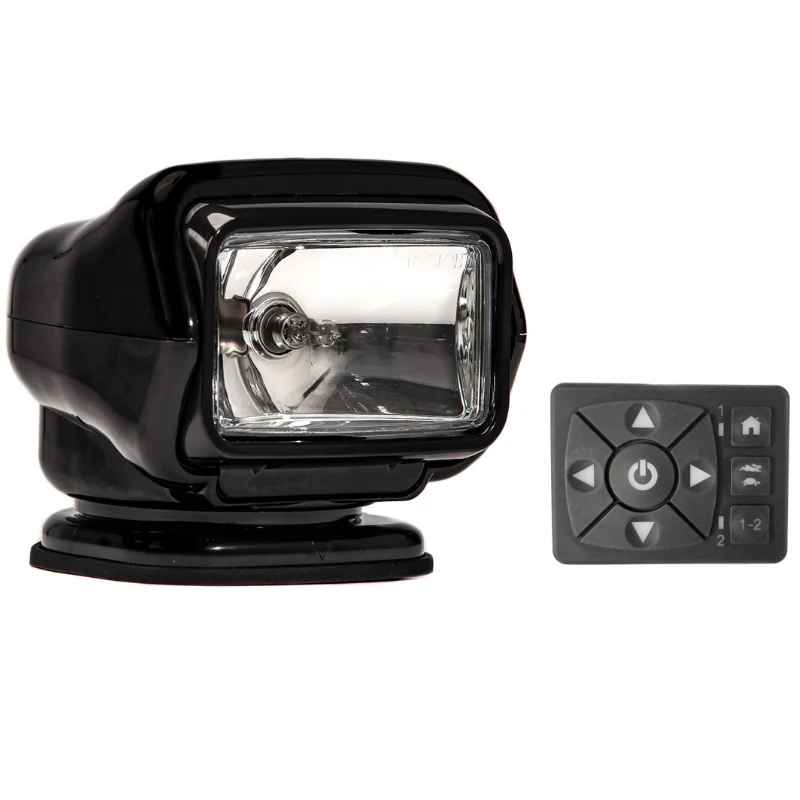 Golight Stryker Spot Light Halogen Permanent Mount Hardwired Mount Remote Black Model 3021ST