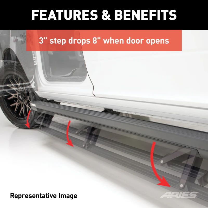 ARIES ActionTrac 69.6" Powered Running Boards, Select Ford Bronco 4-Door Model 3036572 - Image 12