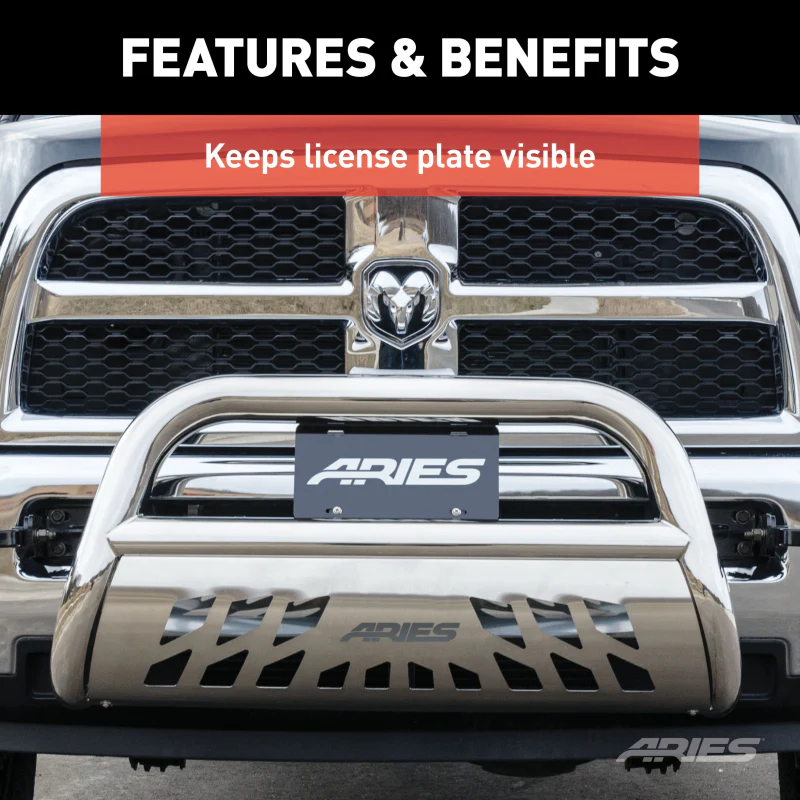 ARIES 3" Bull Bar License Plate Bracket Model 35-0000 - Image 5