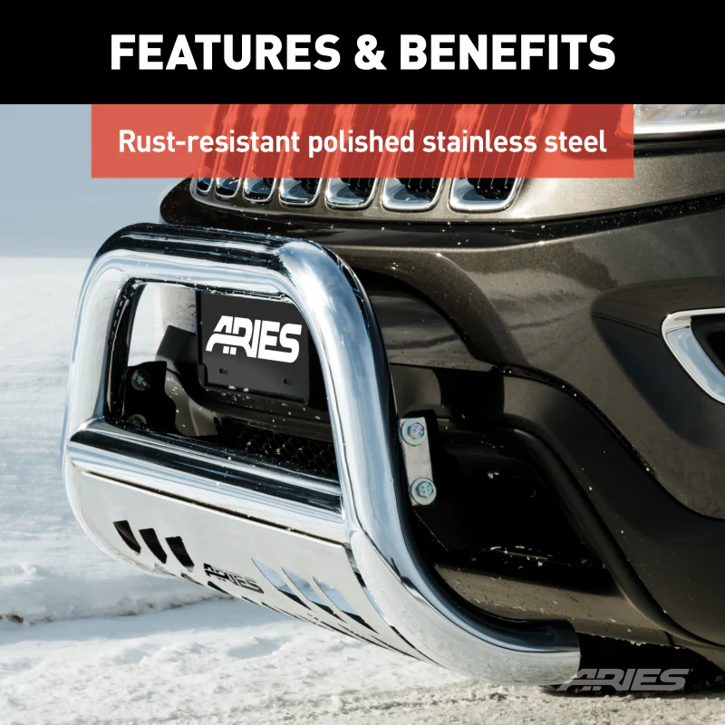 ARIES 2-1/2" Polished Stainless Bull Bar, Select Jeep Grand Cherokee Model 35-1003 - Image 7