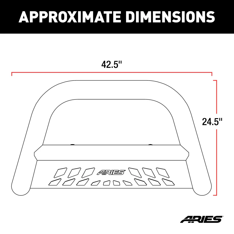 ARIES 3" Polished Stainless Bull Bar, Select Dodge, Ram 1500 Model 35-5005 - Image 3