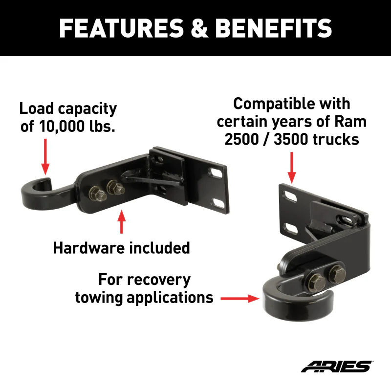 ARIES Bull Bar Tow Hooks for Dodge, Ram Trucks Model 35-5TOW - Image 3