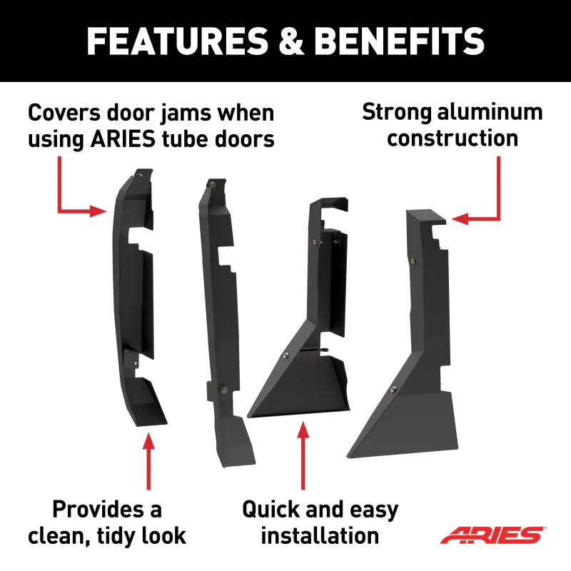 ARIES Door Hinge Covers for ARIES Tube Doors - Ford Bronco 4-Door Model 3500255 - Image 4