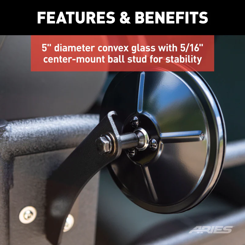 ARIES Offroad Jeep Wrangler Tube Door Mirrors (2-Pack) Model 3500300 - Image 5