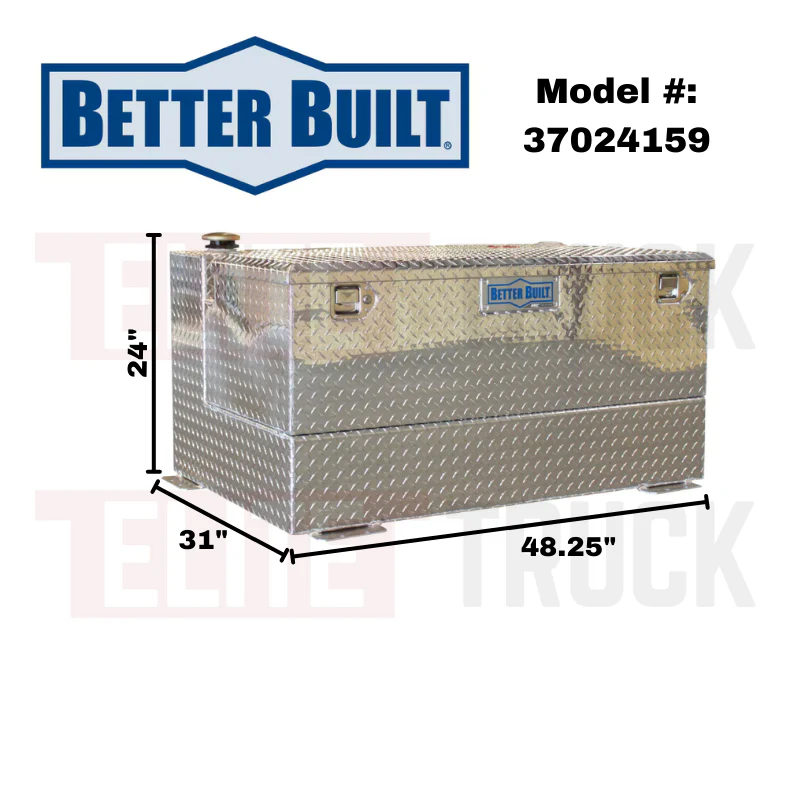 Better Built 75 Gallon Bright Aluminum Heavy Duty Series Liquid Transfer Tank & Toolbox Combo Model 37024159 - Image 2