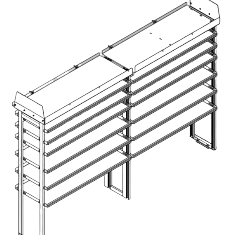 Hackney Van Shelving with Pipe Shelf for Driver Side Ford Transit 130"WB/148"WB MR/HR - Image 2