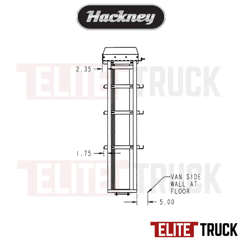 Hackney Van Shelving with Pipe Shelf for Driver Side Ford Transit  24"-46"-24"  148"WB EXT HR Van - Image 4