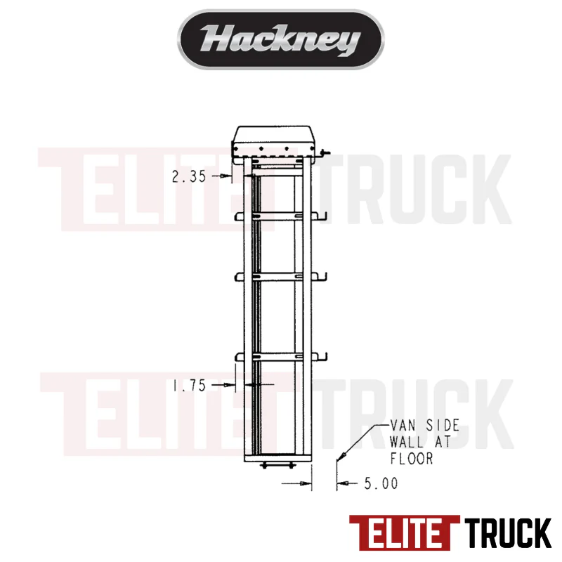 Hackney Van Shelving with Pipe Shelf for Driver Side Ford Transit  46"-46"-(28" Open) DS 148"WB EXT Van HR - Image 4