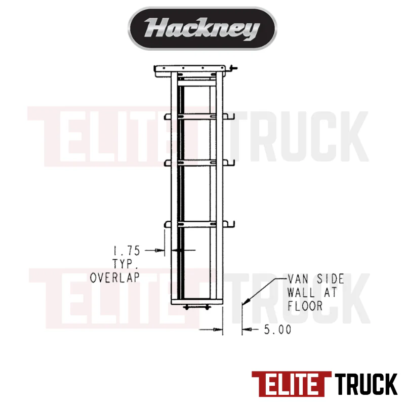 Hackney Van Shelving with Ladder Shelf for Curb Side Ford Transit 24"-46"-24" CS 148"WB EXT HR Van - Image 4