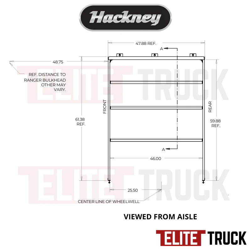 Hackney Van Shelving with Ladder Shelf for Curb Side Ram Promaster 46" 136"WB HR Van - Image 3