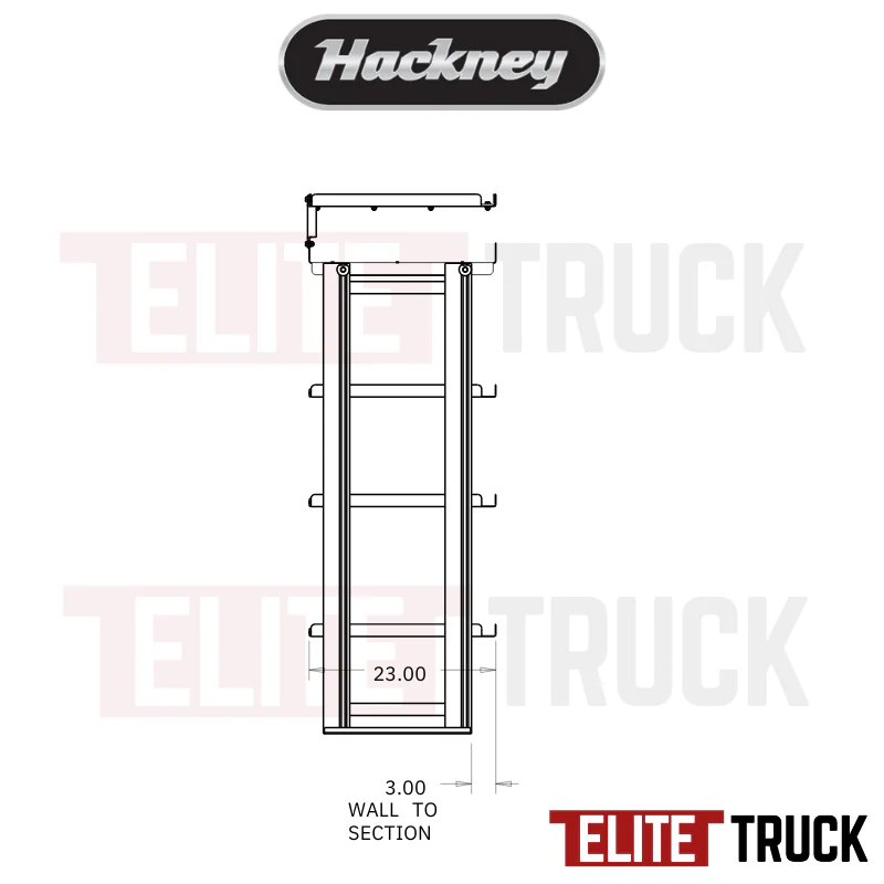 Hackney Van Shelving with Pipe and Ladder Shelf for Driver Side Box Truck 18"-18"-36"-36"-(28" Open) 23" Deep - Image 4