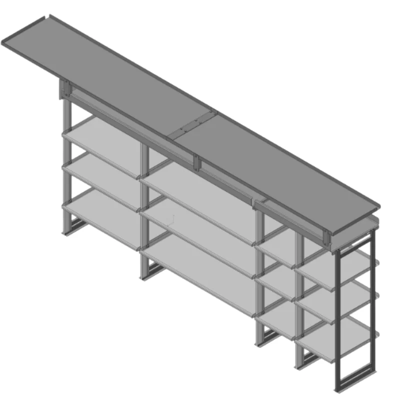 Hackney Van Shelving with Pipe and Ladder Shelf for Curb Side for Box Truck 18-18-54-36-(28 Open) 23" Deep