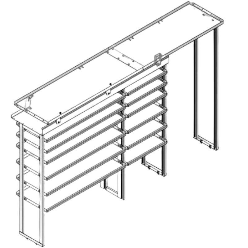 Hackney Van Shelving with Pipe and Ladder Shelf for Driver Side Mercedes Sprinter 46"-23"-(27" Open) 144" WB HR - Image 2