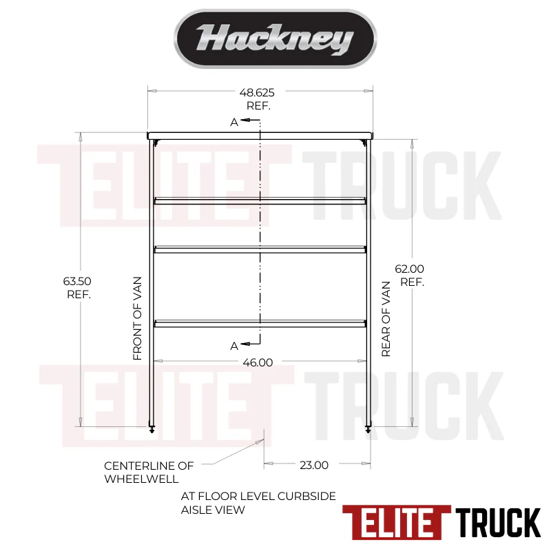 Hackney Van Shelving with Ladder Shelf for Curb Side Mercedes Sprinter 46" 144"WB HR - Image 4