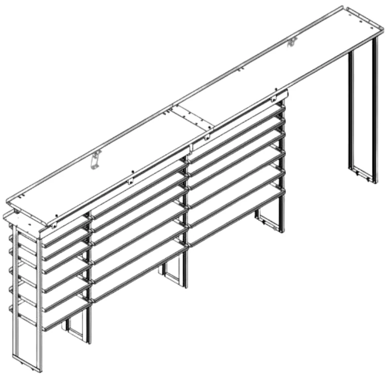 Hackney Van Shelving with Pipe and Ladder Shelf for Driver Side Mercedes Sprinter 23"-46"-46"-(42.5 OPEN)  170"WB EXT HR - Image 2