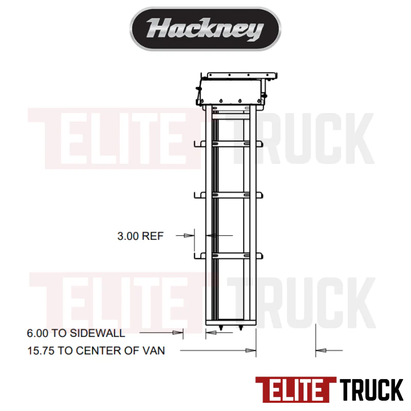 Hackney Van Shelving with Pipe and Ladder Shelf for Driver Side Mercedes Sprinter 46"-46"-23"-(28.5" OPEN)  170"WB HR - Image 4