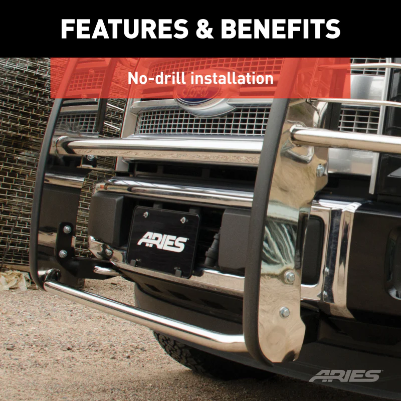 ARIES Polished Stainless Grille Guard, Select Chevrolet Silverado 1500 Model 4068-2 - Image 6