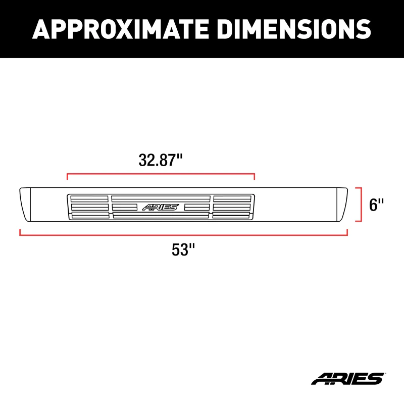 ARIES 6" x 53" Polished Stainless Oval Step Nerf Bars Model 4444024 - Image 2