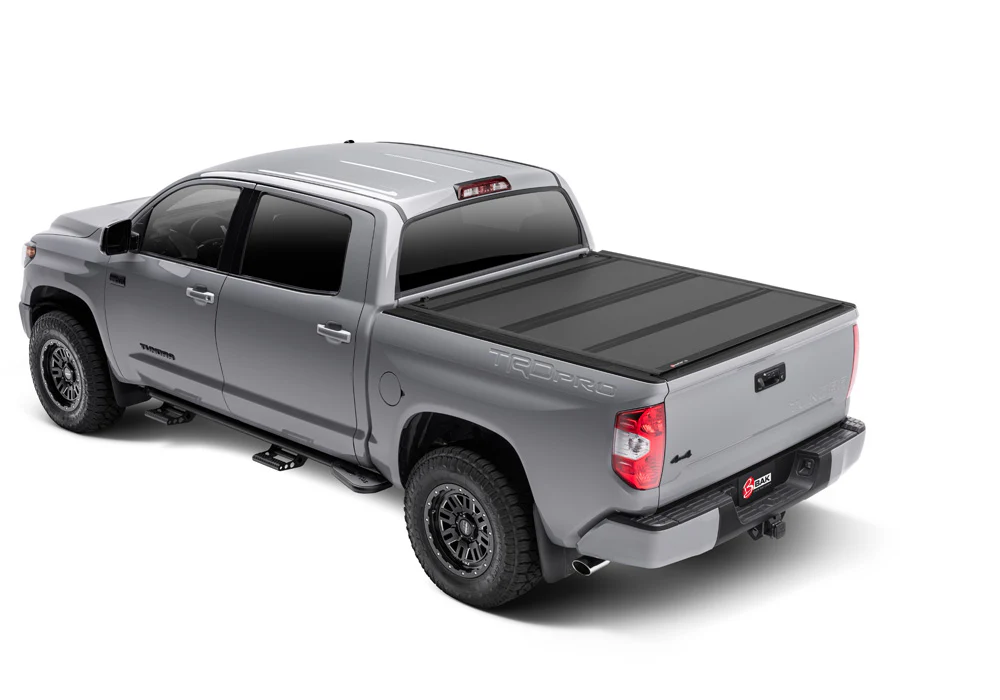 BAK BAKFlip MX4 Hard Folding Truck Bed Cover - Matte Finish - 22-24 Toyota Tundra 5' 7" Bed with or without Deck Rail System without Trail Special Edition Storage Boxes Model 448440