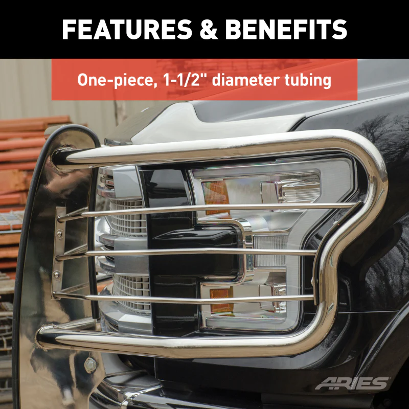 ARIES Polished Stainless Grille Guard, Select Dodge, Ram 2500, 3500 Model 5056-2 - Image 7