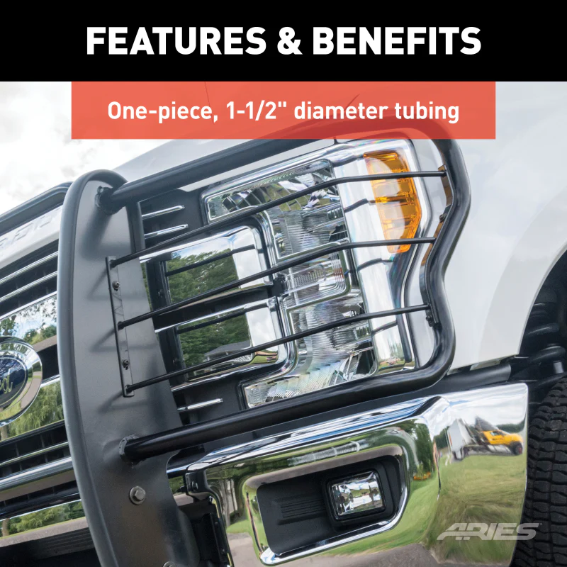 ARIES Black Steel Grille Guard, Select Dodge, Ram 2500, 3500 Model 5056 - Image 8