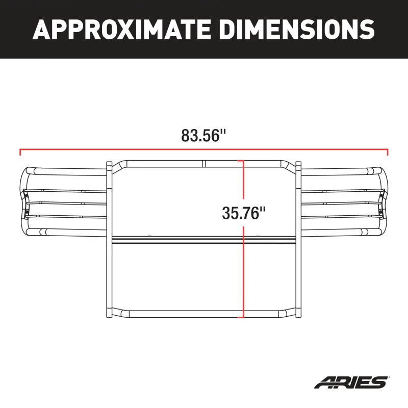 ARIES Polished Stainless Grille Guard, Select Dodge, Ram 1500 Model 5058-2 - Image 3