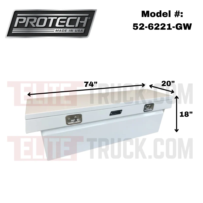 ProTech Crossover 18X20X74 Single Lid Box Gloss White Steel Standard Profile Includes Tray Model 52-6221-GW - Image 2