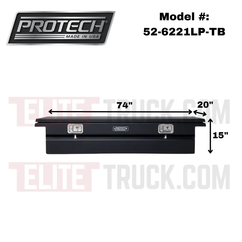 ProTech Crossover 15X20X74 Single Lid Box Textured Black Steel Low Profile Includes Tray Model 52-6221LP-TB - Image 2
