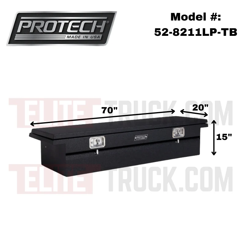 ProTech Crossover 15X20X70 Single Lid Box Textured Black Steel Low Profile Includes Tray Model 52-8211LP-TB - Image 2