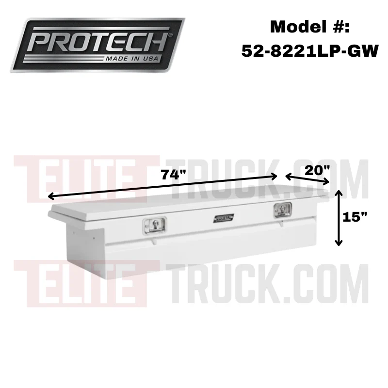 ProTech Crossover 15X20X74 Single Lid Box Gloss White Steel Low Profile Includes Tray Model 52-8221LP-GW - Image 2