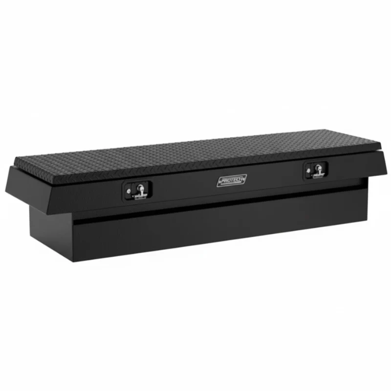 ProTech Crossover 16X28X74 Single Lid Box Diamond Plate Lid Textured Black Standard Profile Includes Tray Model 54-6221-28-TB